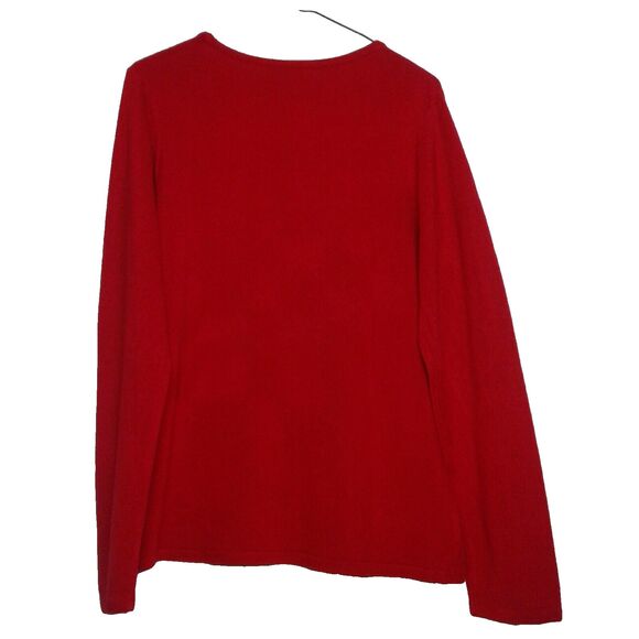 Red Notations Size Large Women's Sweater With Red Pearls Long Sleeve acrylic - Picture 5 of 5